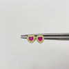 Topos corazón circones blancos y fucsia Oro amarillo 18k 0,9 Gr / 6,23 mm