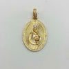 Dije virgen del carmen circones blancos Oro amarillo y Oro blanco 18k 7,35 Gr / 22,5 mm / 4 Cm