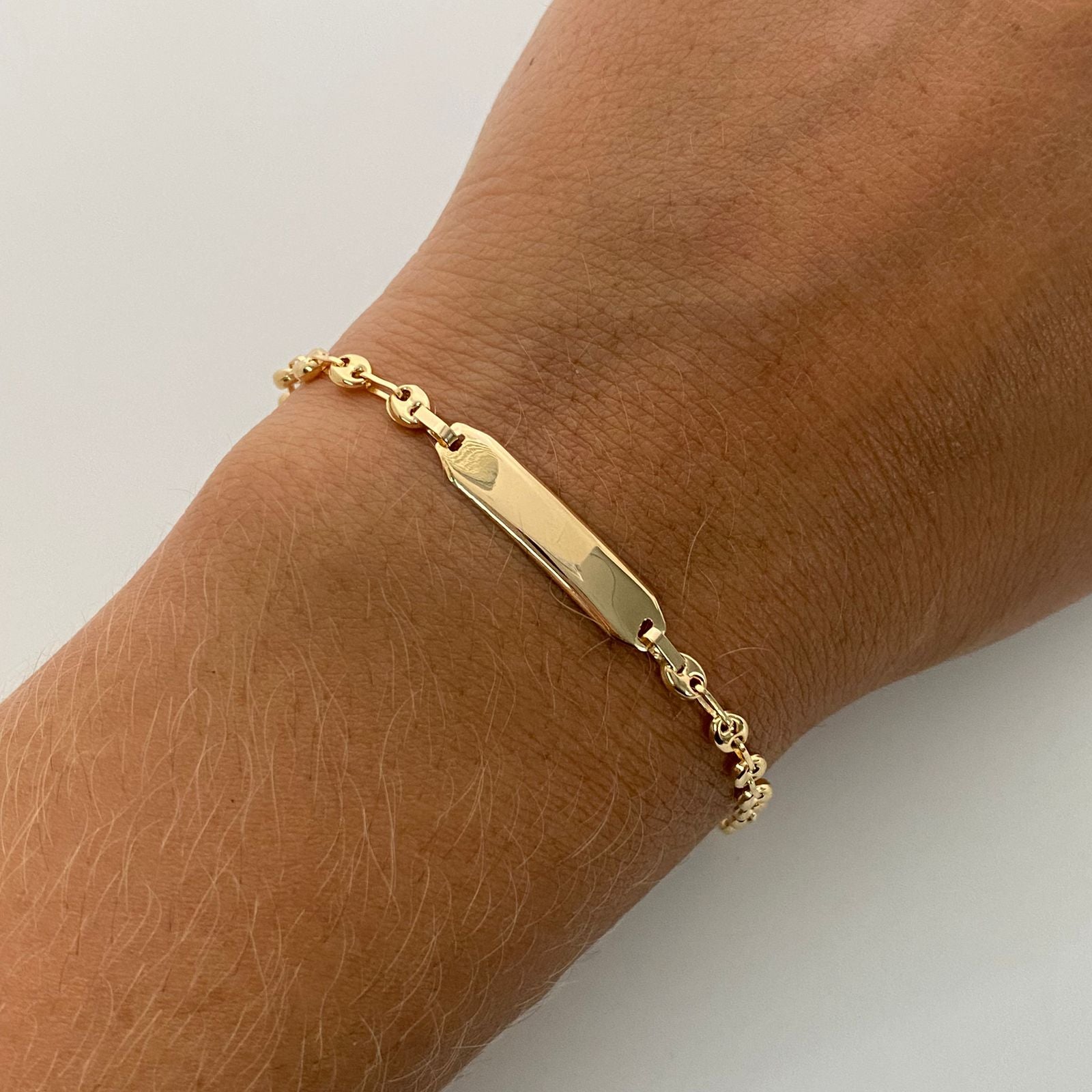 Pulso bebé gc placa biselada  Oro amarillo 18k 1,90 Gr / 4,7 mm / 16 Cm Broche 0,15