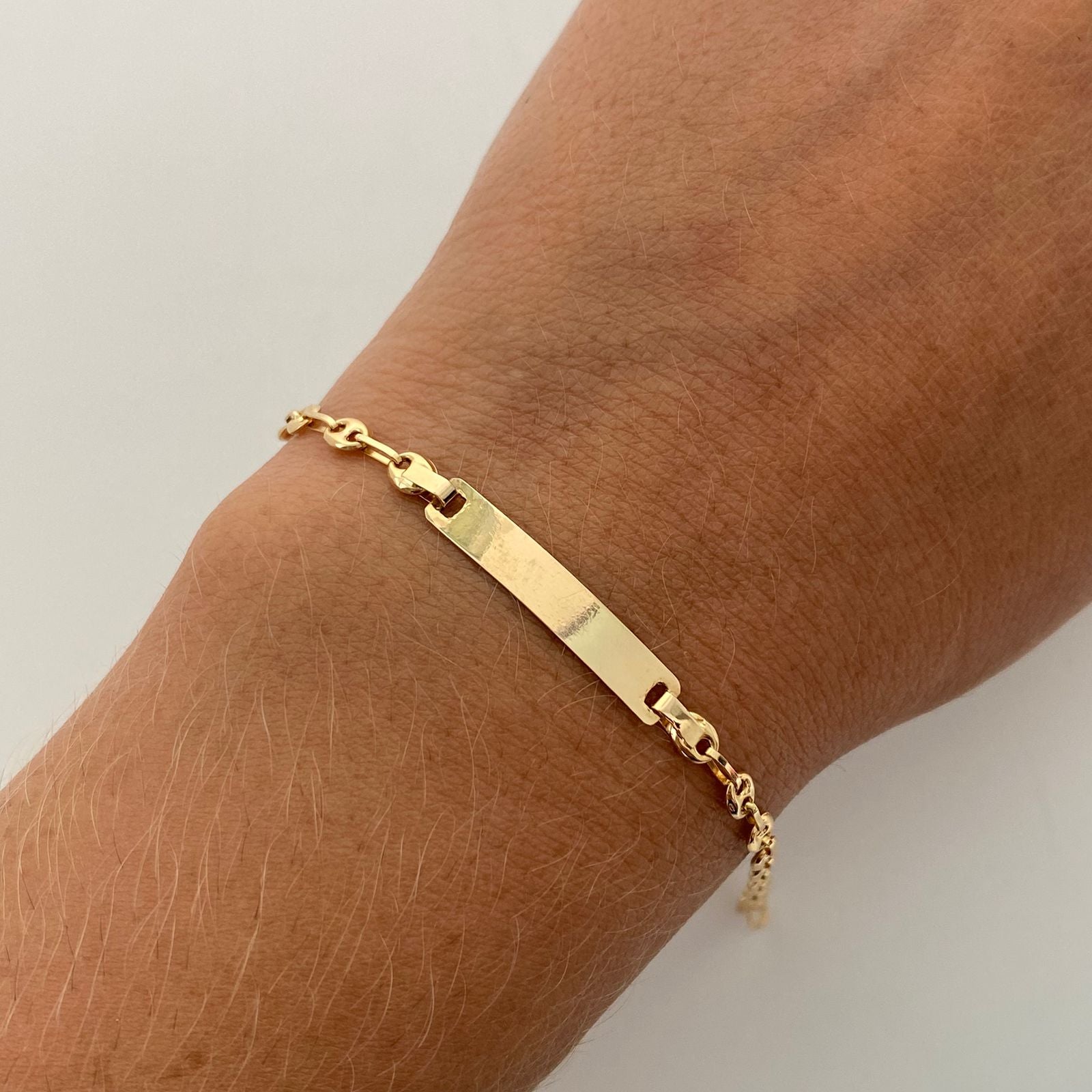 Pulso bebé Placa rectangular Gc Oro amarillo 18k 2,05 Gr / 3,3 mm / 16 Cm Broche 0,15