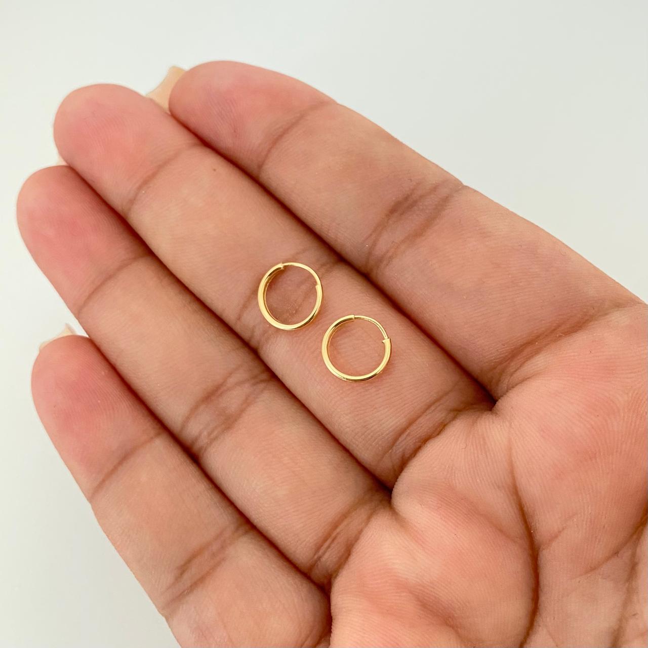 Candonga imperdible lisa Oro amarillo 18k 0,35 Gr / 0,8 Cm