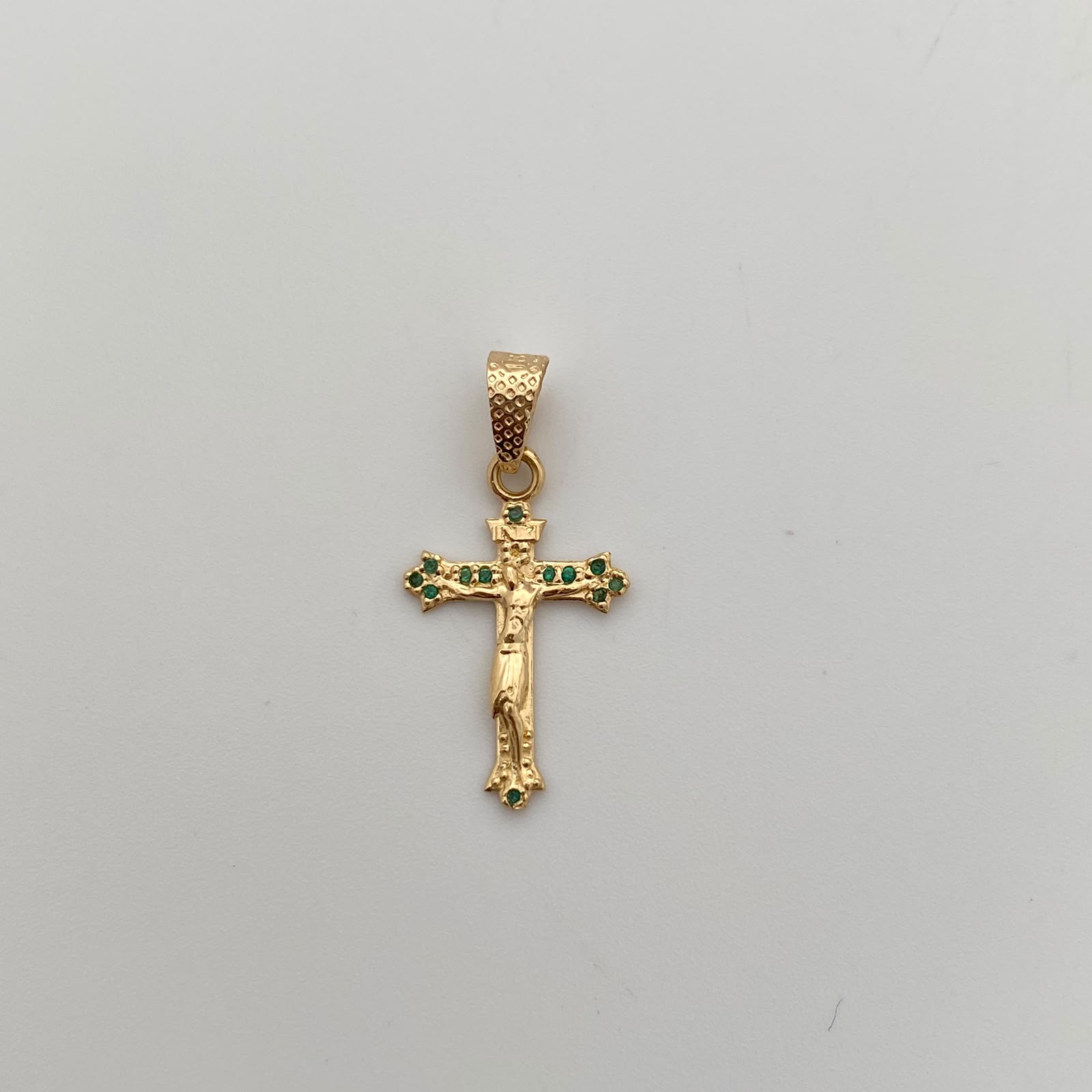 Dije Cruz Cristo Oro amarillo 18k 1,3 Gr / 14,2 mm / 2,8 Cm