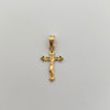 Dije Cruz Casting Verde Oro amarillo 18k 0,9 Gr / 12,4 mm / 2,7 Cm