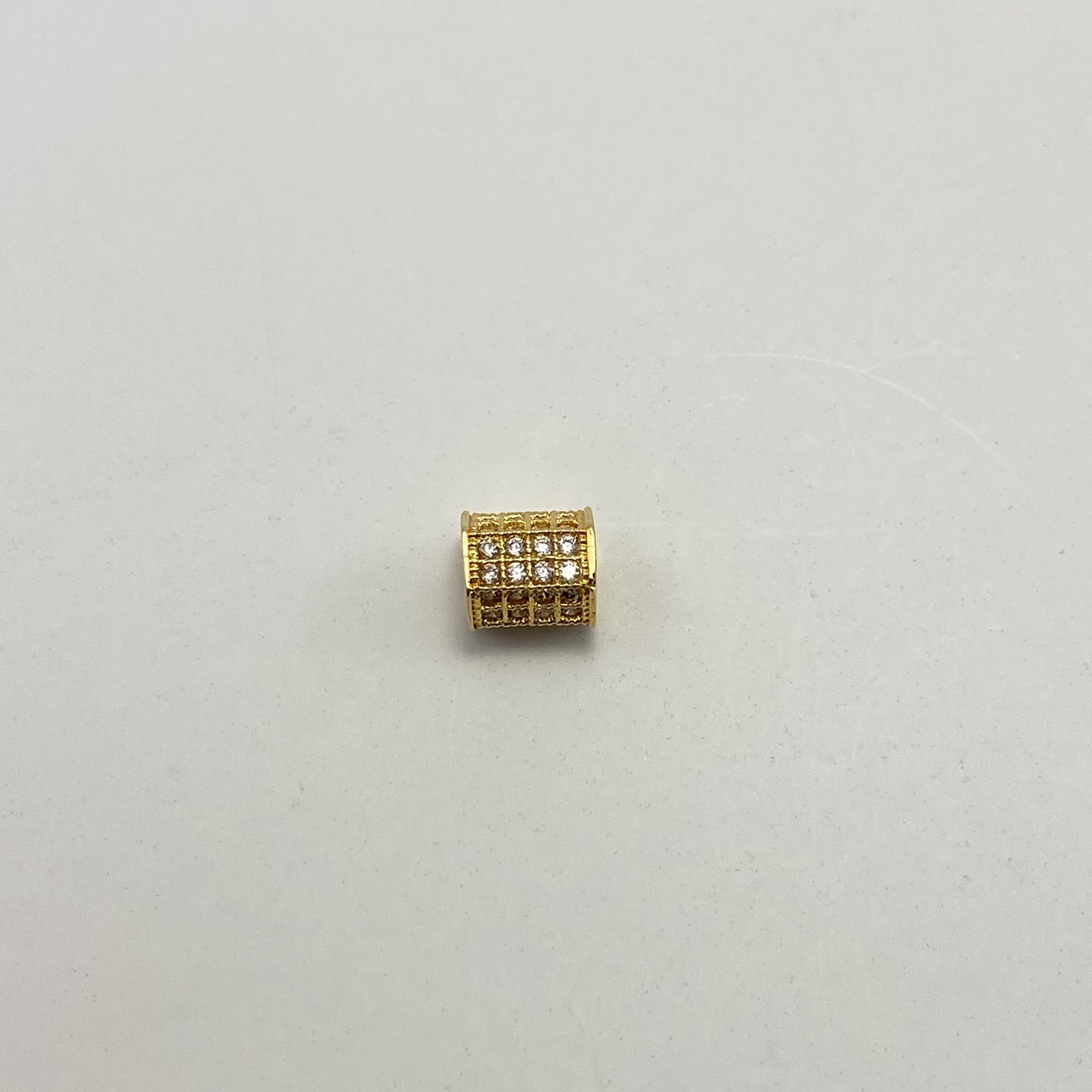 Herraje Cilindros circones blancos Oro amarillo 18k 0,9 Gr / 0,7 Cm