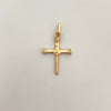 Dije cruz clavo centro x casting blanco Oro amarillo 18k 1,5 Gr / 3,0 Cm