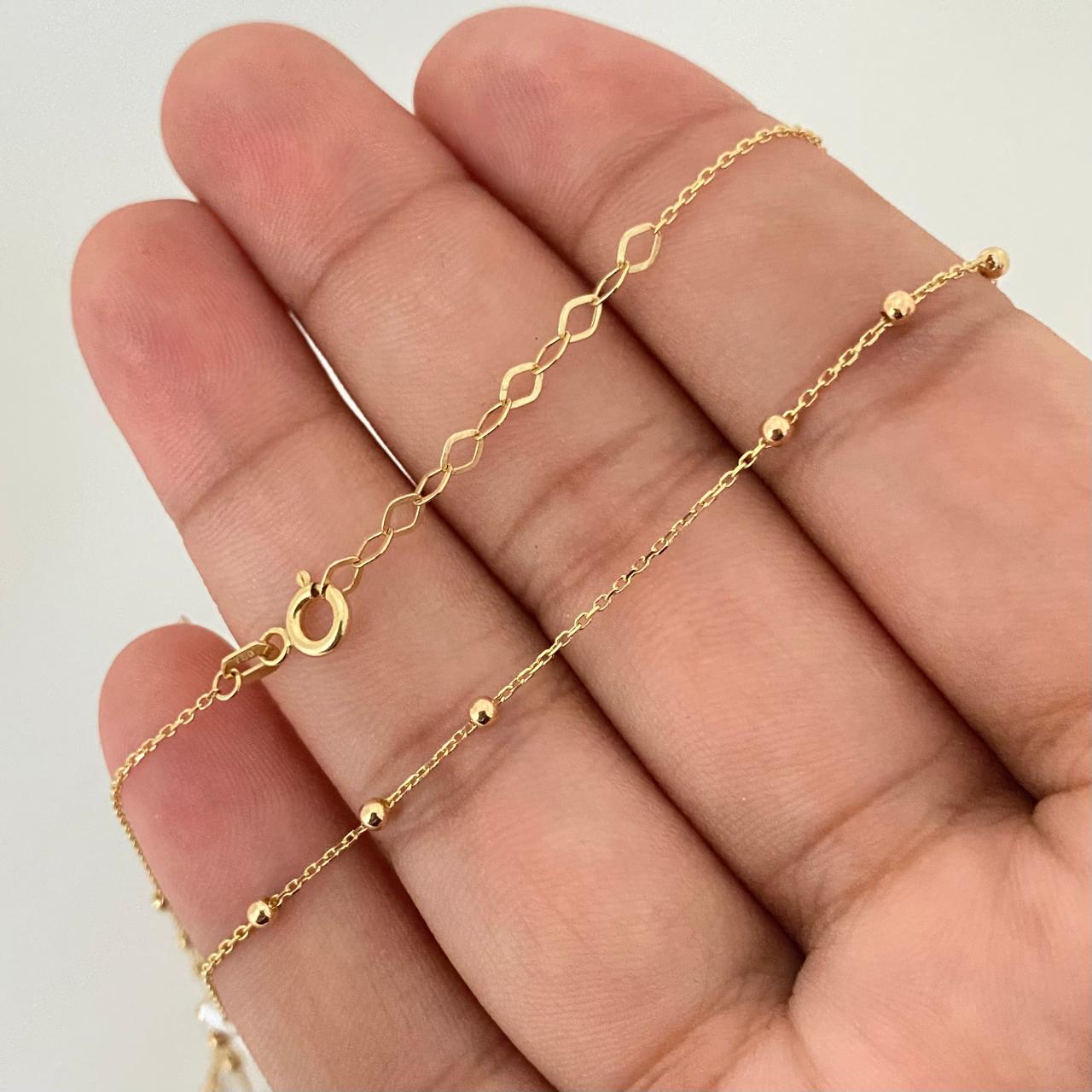 Cadena It balines lisos Oro amarillo 18k +4 / 2,1 Gr / 2,0 mm / 45 Cm