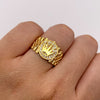 Anillo Corona rx circones blancos Oro amarillo 18k / Talla 8 1/2 / 5,55 Gr / 5,7 mm