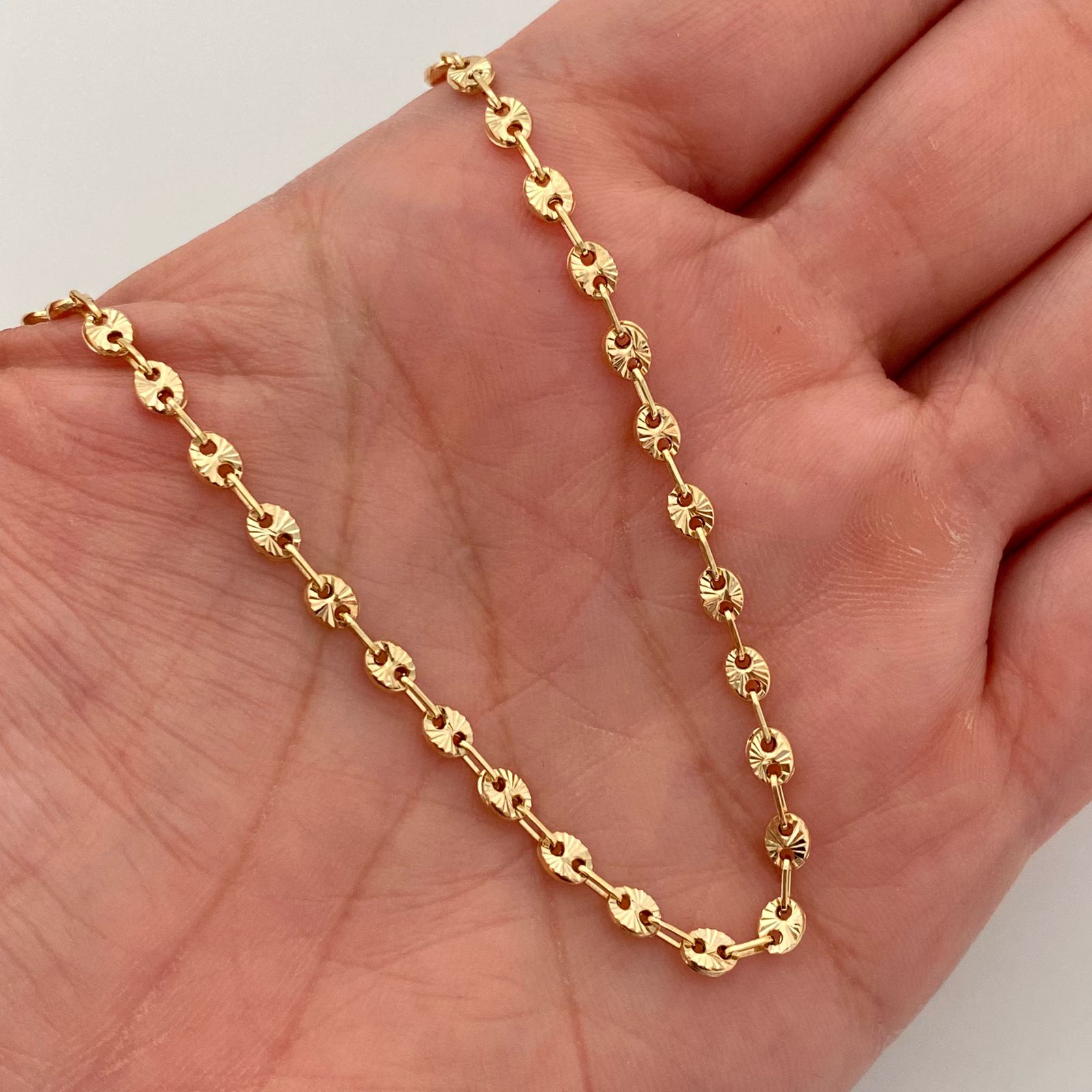 Cadena gc diamantada  Oro amarillo 18k 6,40 Gr / 3,33 mm / 46 Cm Broche 0,40