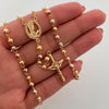 Rosario Niña Maria Casting Tres oros 18k 12,50 Gr / 4 mm / 60 Cm Broche 0,40