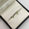 Topos corazón circones blancos y verde Oro amarillo 18k 0,9 Gr / 6,23 mm