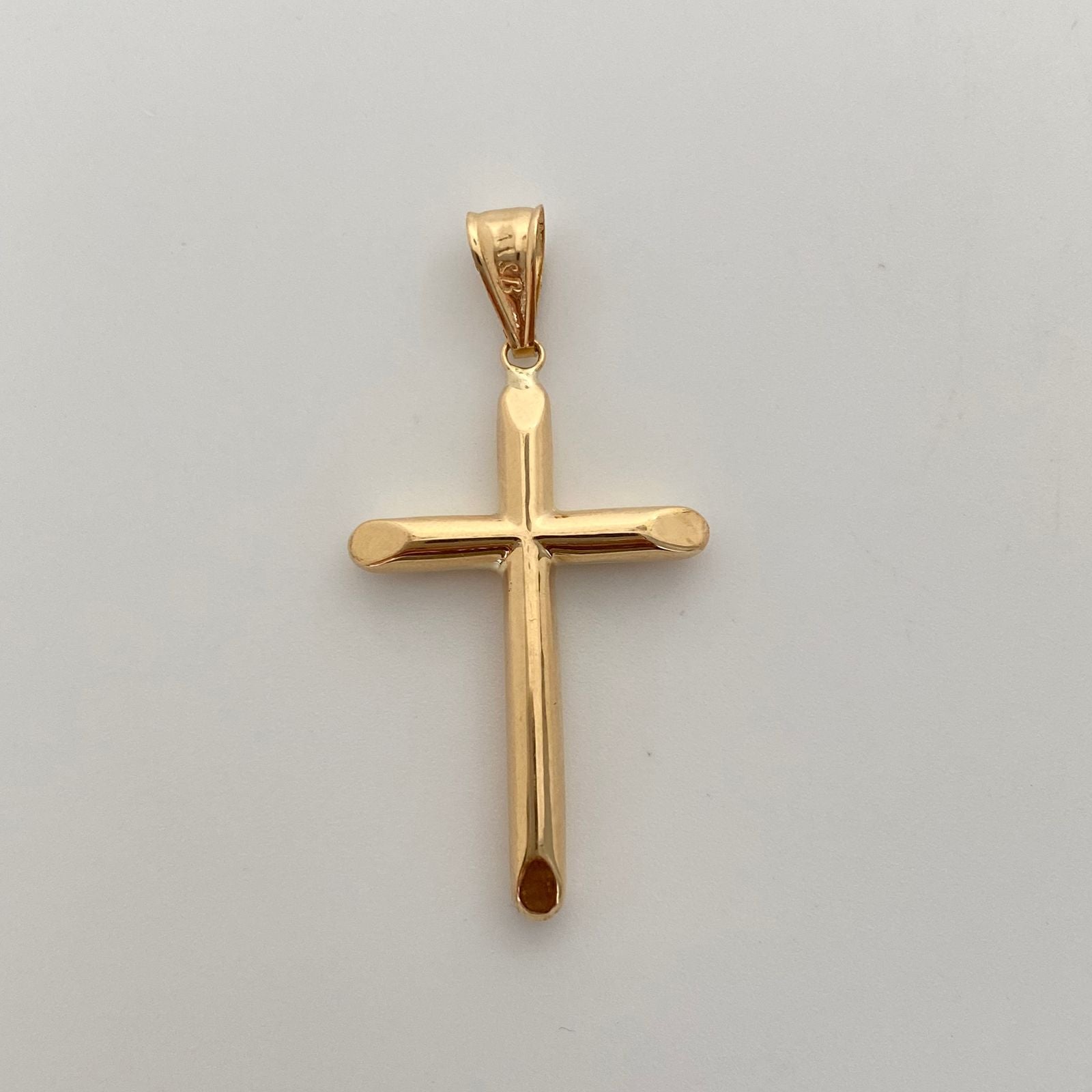 Dije Cruz Tubular Oro amarillo 18k 1,25 Gr / 20,2 mm / 4 Cm