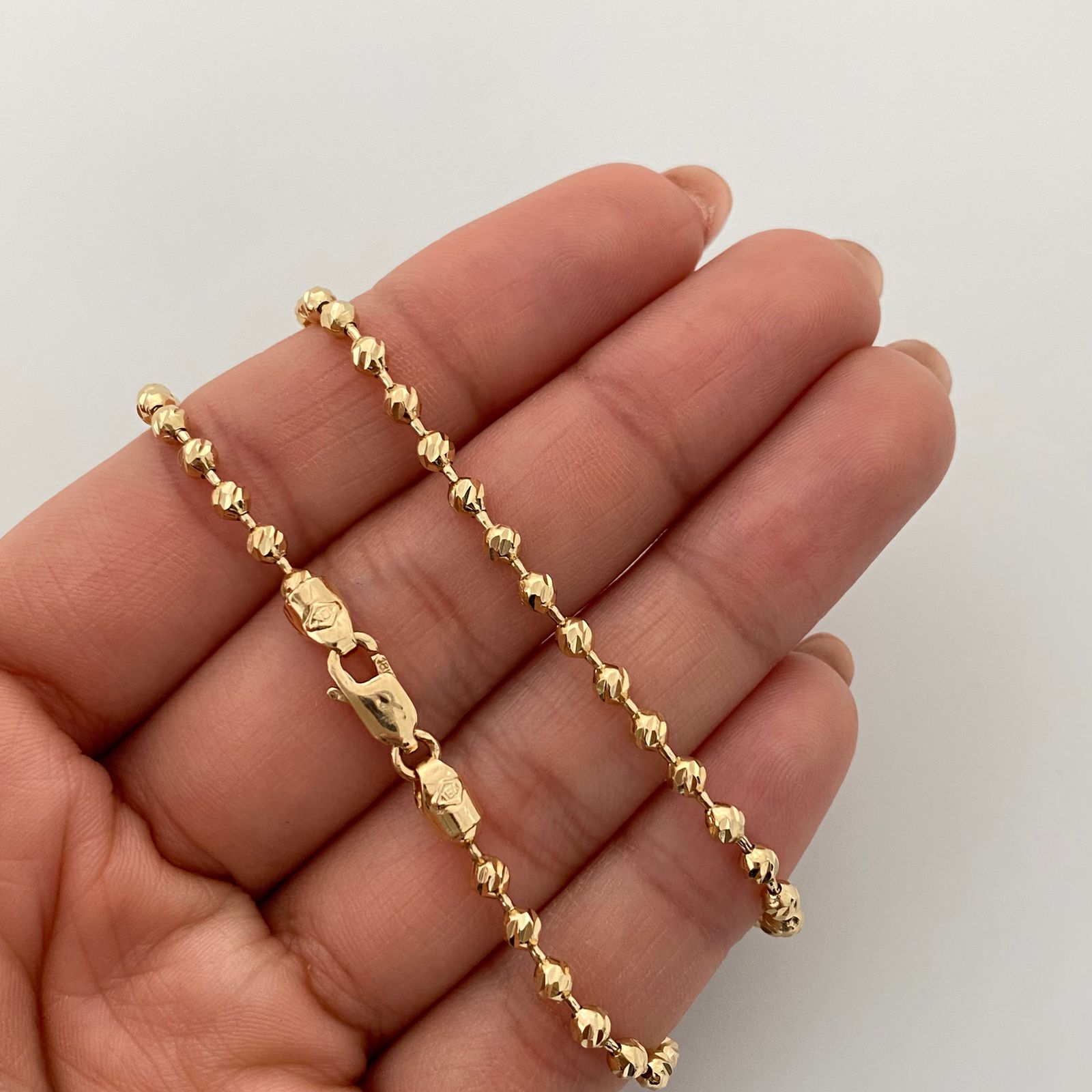 Cadena militar diamantada  Oro amarillo 18k +1 / 18 Gr / 3 mm / 65 Cm