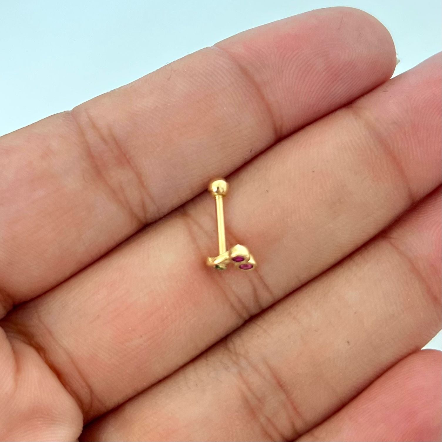 Piercing cereza (joya ) Oro amarillo 18k 0,6 Gr