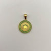 Dije Corona rx circones verdes Oro amarillo 18k 3,25 Gr / 18,4 mm / 2,5 Cm