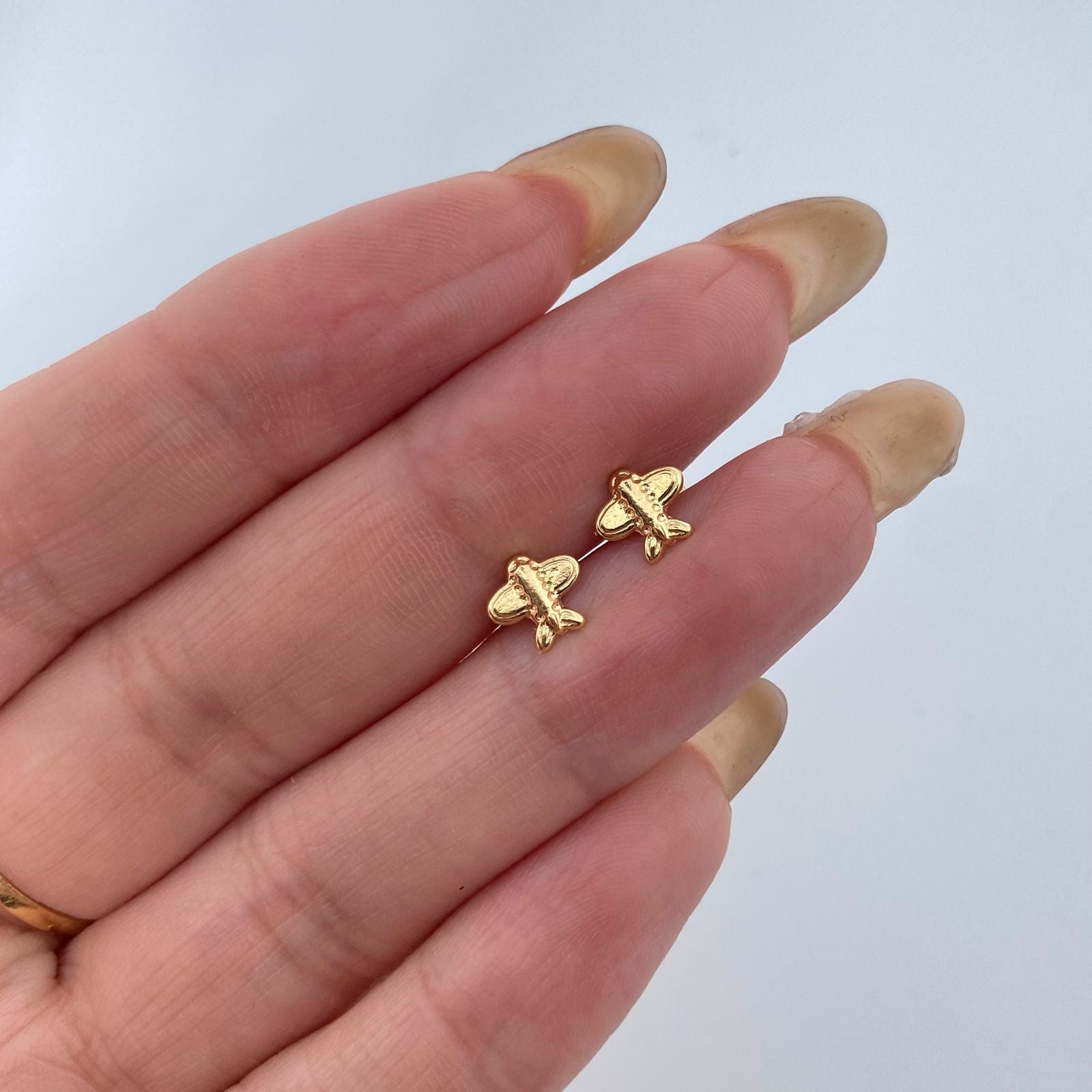 Topos avión ala redonda Oro amarillo 18k 0,55 Gr / 6,9 mm