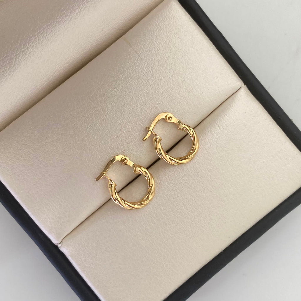 Candonga Entorchada Oro amarillo 18k 1,25 Gr / 1,5 Cm