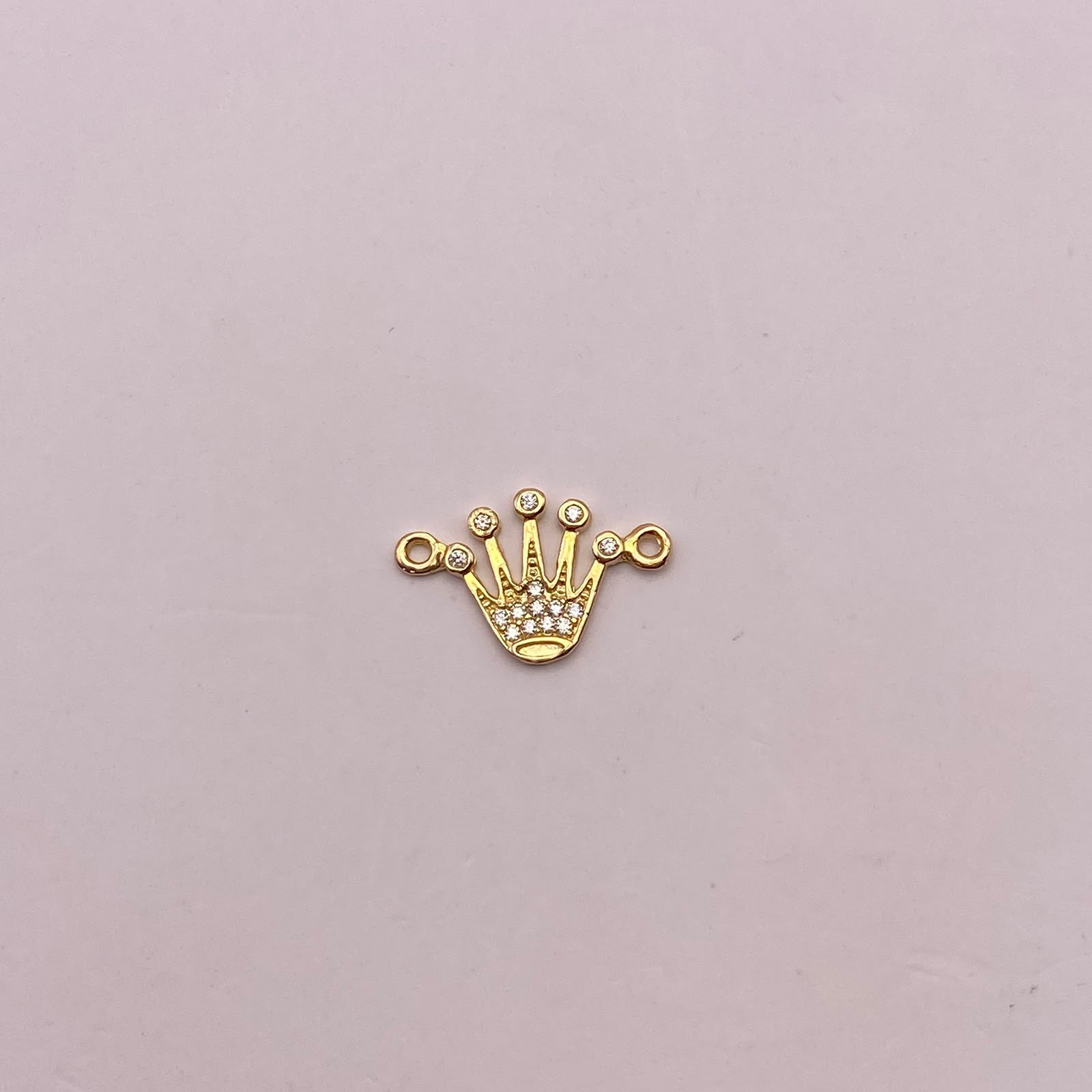 Herraje corona circones blancos Oro amarillo 18k 0,77 Gr / 1,5 Cm
