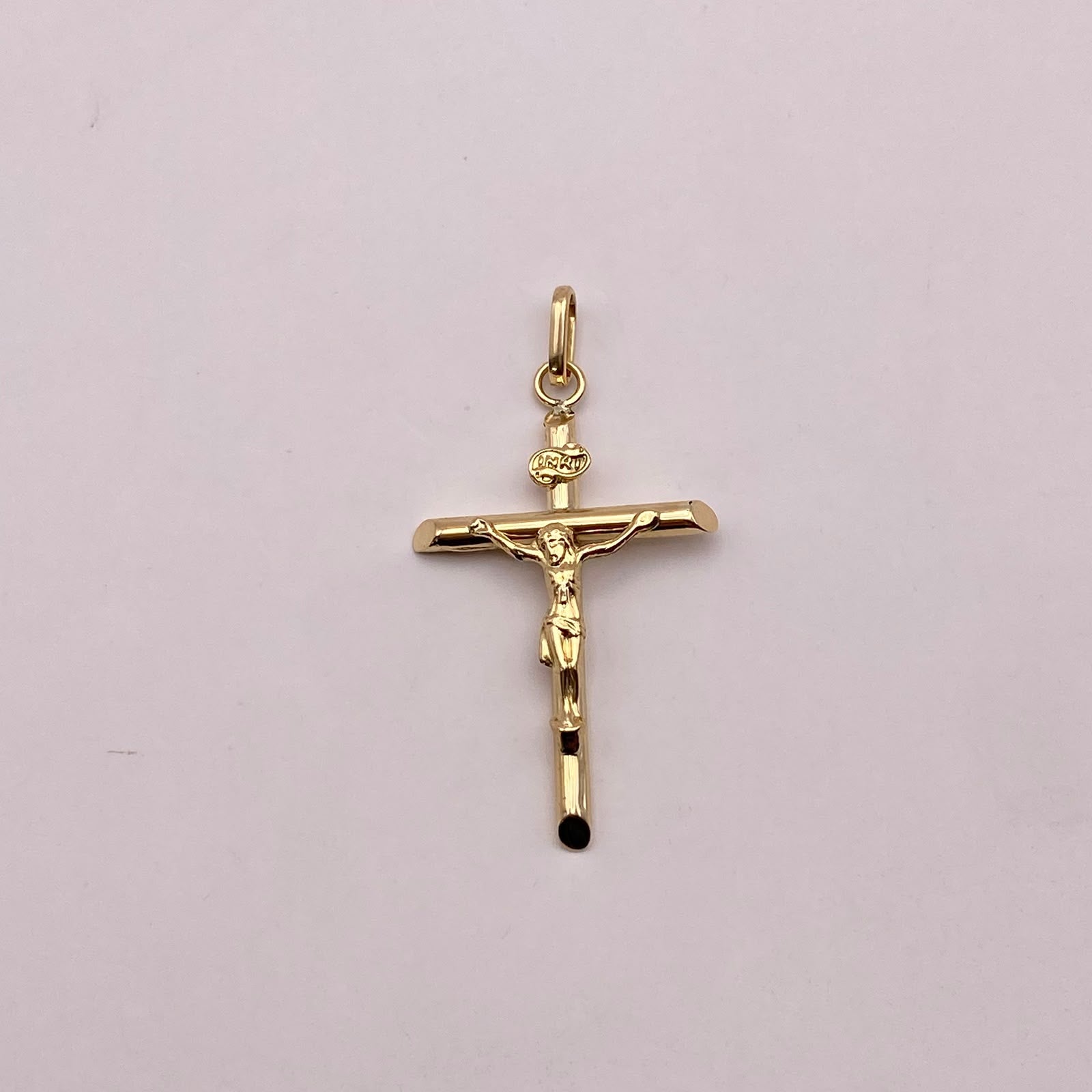 Dije cruz cristo tubular Oro amarillo 1,45 Gr / 4,5 Cm