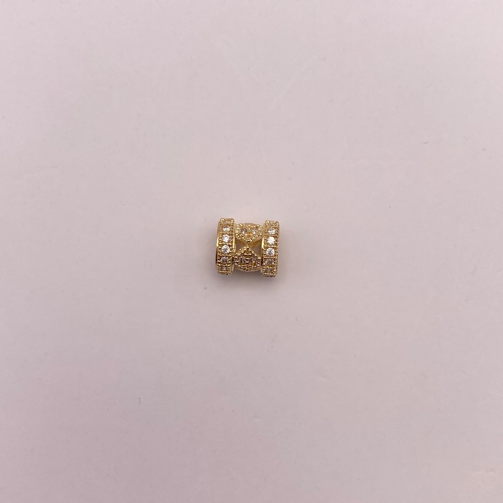Herraje cilindro circones blancos Oro amarillo 18k 1,10 Gr / 0,7 Cm