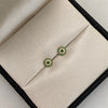 Topos Circulos Circon Verde y Blanco Oro amarillo 18k 0,5 Gr / 4,3 mm