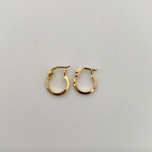 Candonga Mini Media Caña Lisa Oro amarillo 18k 0,65 Gr / 1,2 Cm