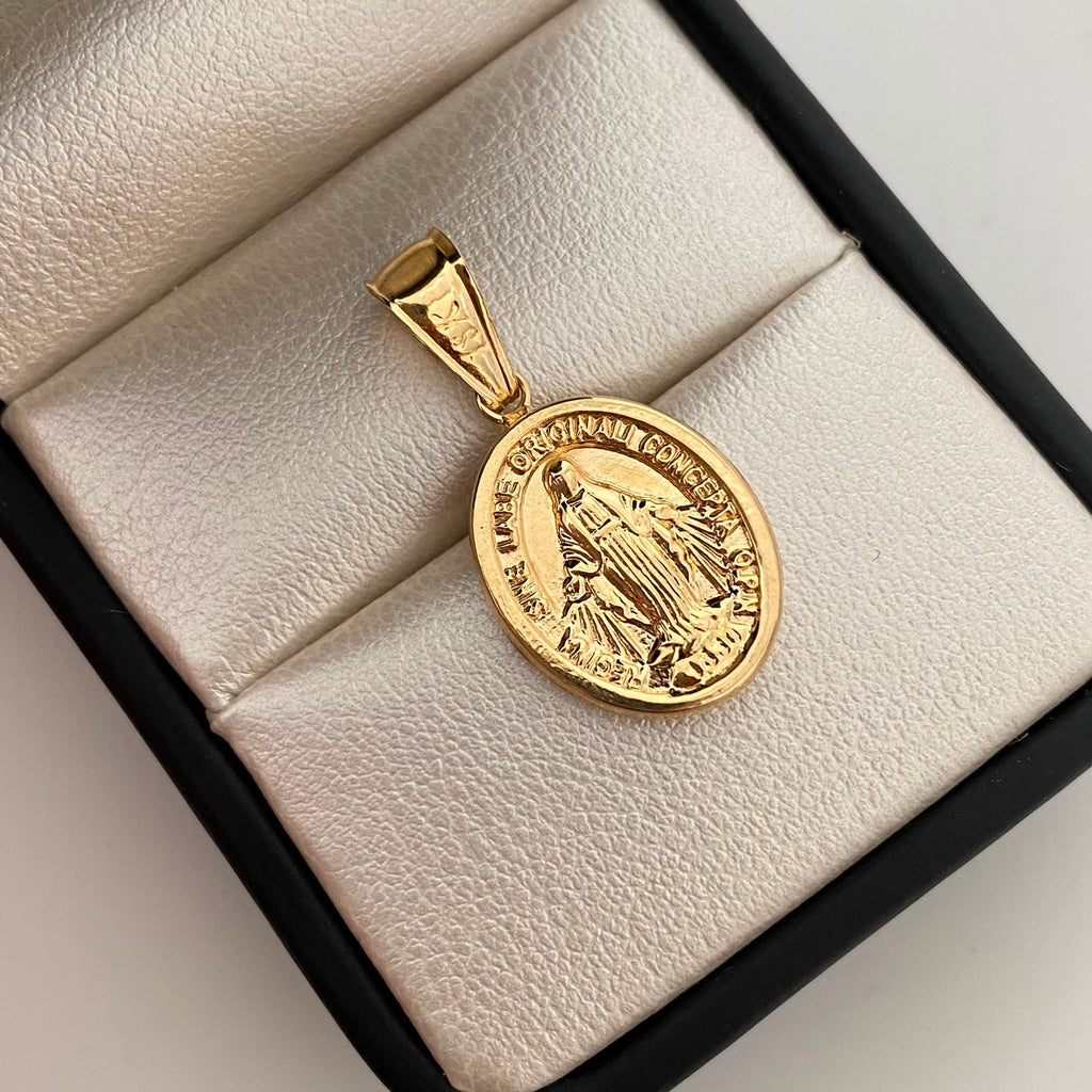Dije Virgen Milagrosa Oro amarillo 18k 1,4 Gr / 14,7 mm / 2,8 Cm