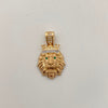 Dije Leon Ojos Verdes Oro amarillo y Oro blanco 18k 4,15 Gr / 16,3 mm / 2,6 Cm