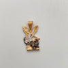 Dije San Miguel Silueta Oro amarillo y Oro blanco 18k 4,4 Gr / 19 mm / 3,6 Cm