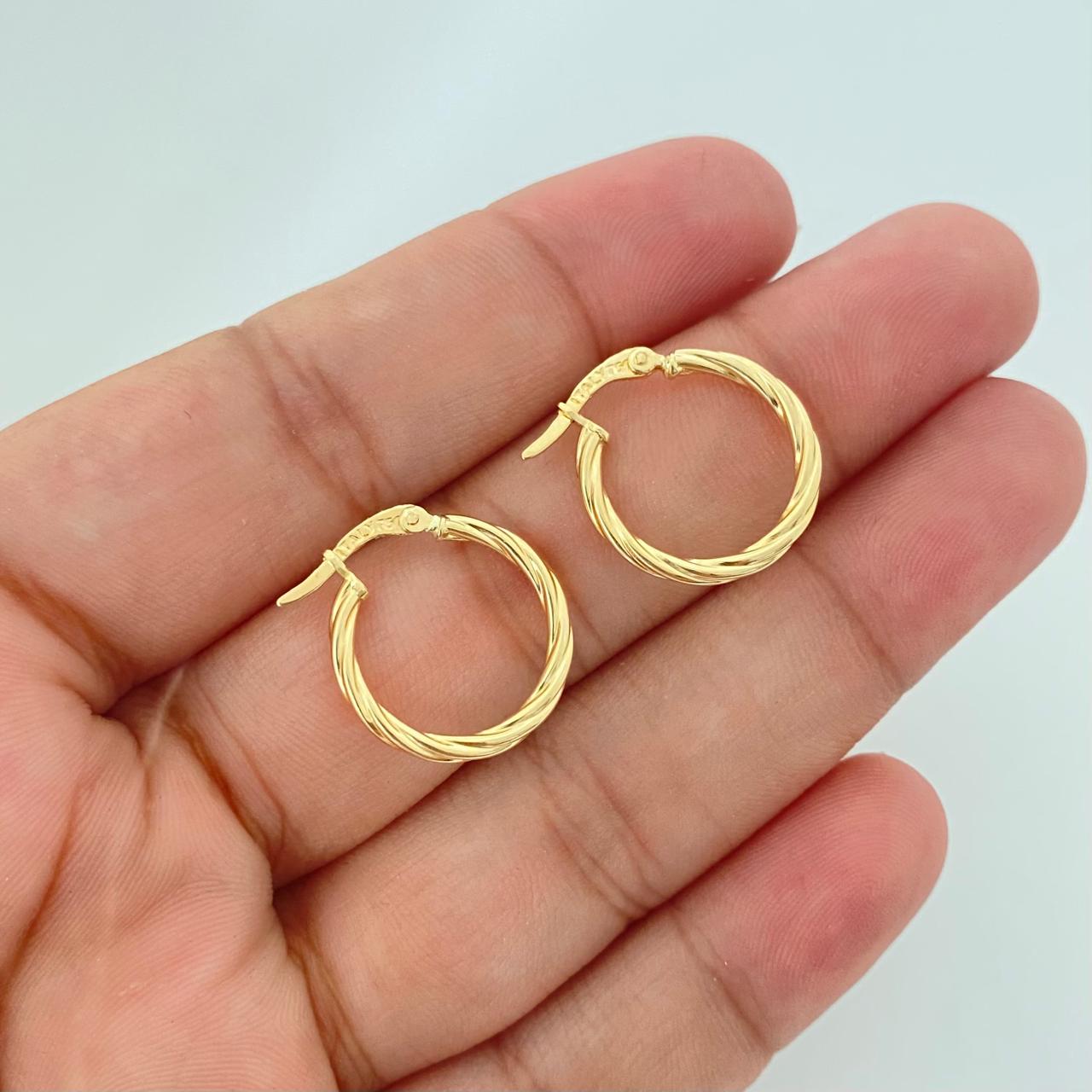 Candonga entorchada Oro amarillo 18k 1,30 Gr / 1,8 Cm