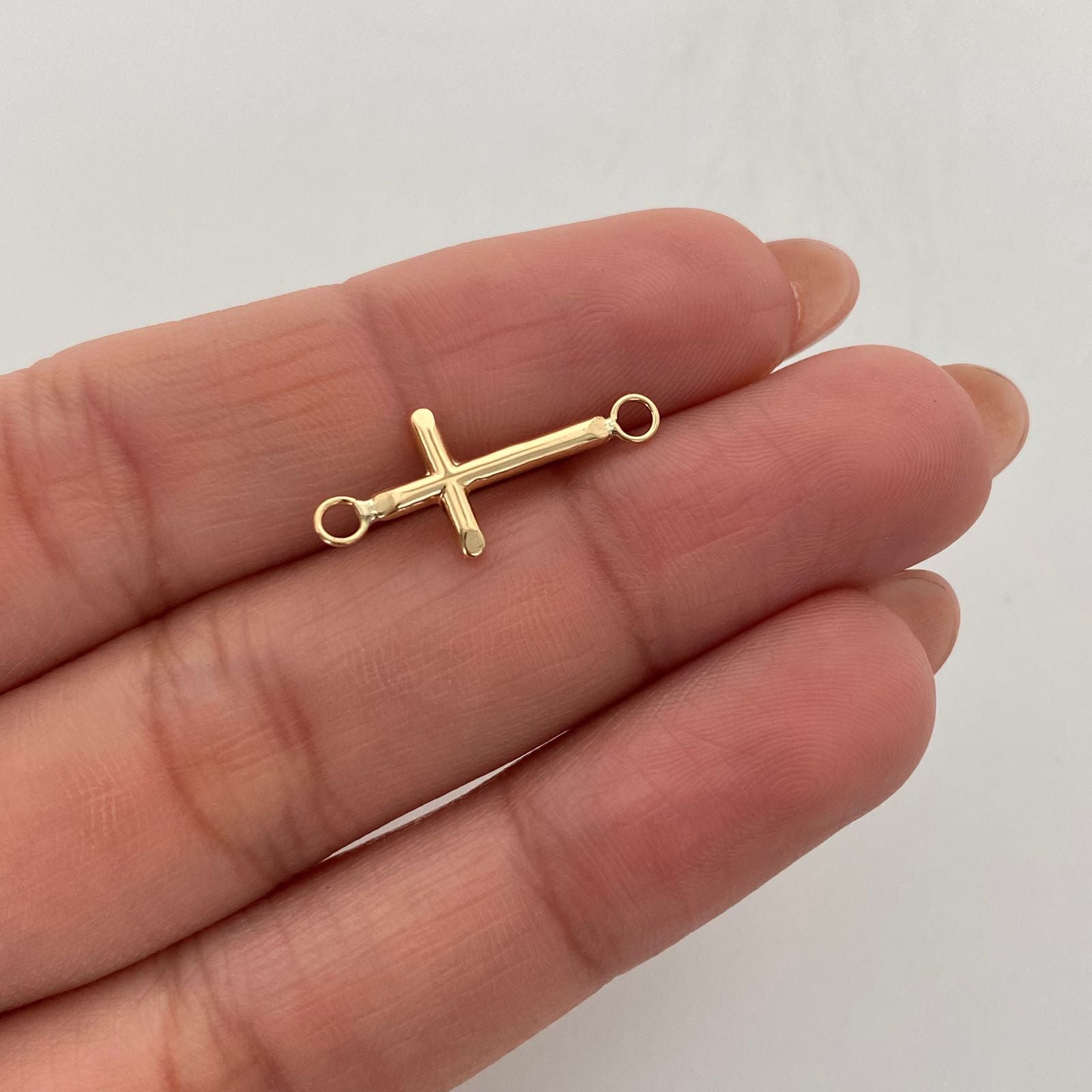 Herraje Cruz Tubular Oro amarillo 18k 0,3 Gr / 9,4 Cm