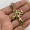 Dije cruz cristo timon circones blancos Oro amarillo y Oro blanco 18k 11,20 Gr / 28,73 mm / 6 Cm