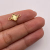 Herraje trebol diamantado Oro amarillo 18k 0,41 Gr / 1,3 Cm