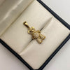 Dije oso articulado circones blancos y negro Oro amarillo 18k 4,89 Gr / 13,45 mm / 3 Cm
