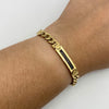Pulso It Cubana placa circones negros Oro amarillo 18k +4 / 19,35 Gr / 6,2 mm / 21,5 Cm
