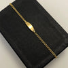 Pulso bebé aro seguidos placa ovalo  Oro amarillo 1,35 Gr / 1,5 mm / 15 Cm Broche 0,20