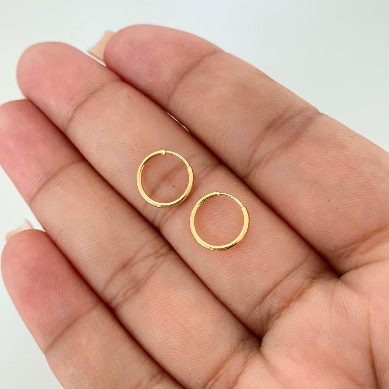 Candonga imperdible lisa Oro amarillo 18k 0,45 Gr / 1,0 Cm