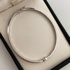 Aro It sello oro blanco  +4 / 4,95 Gr / 4 mm / 18,5 Cm