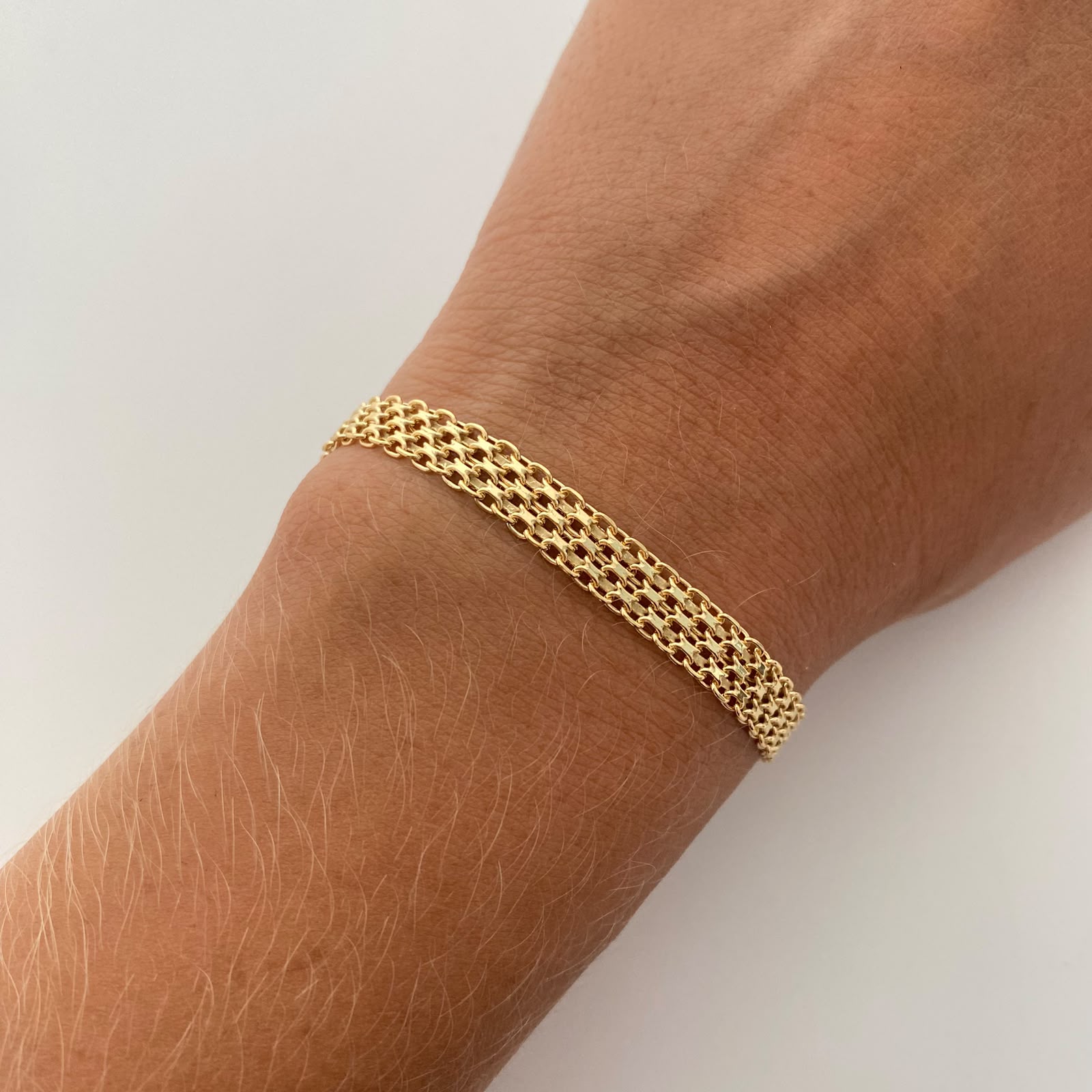 Pulso It China Dos Carriles Oro amarillo 18k +1 / 8,9 Gr / 6,2 mm / 20 Cm