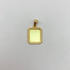 Dije placa fotograbado marco diamantado  Oro amarillo 1,4 Gr / 3 Cm