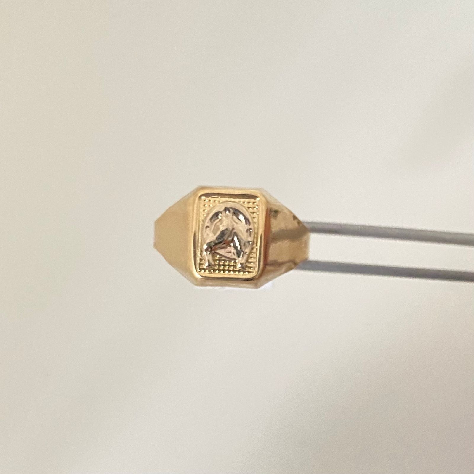 Anillo herradura caballo Oro amarillo 18k / Talla 12 / 3,5 Gr