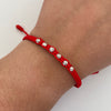 Pulsera tejida Bola Diamantada 4mm Oro blanco 18k 0,6 Gr
