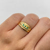 Anillo tres circones verdes Oro amarillo / Talla 7 1/4 / 1,7 Gr