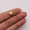 Herraje trebol diamantado Oro amarillo 18k 0,4 Gr / 1,5 Cm