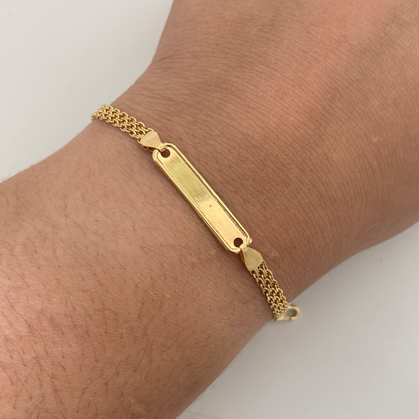 Pulso bebé It Chino Placa Oro amarillo 18k +1 / 2,45 Gr / 3,6 mm / 14 Cm