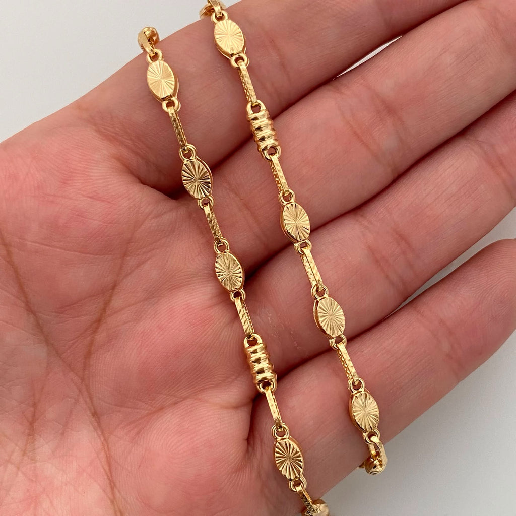 Cadena Cadena Rustica Circulo Diamantado Oro amarillo 18k 9,85 Gr / 3,6 mm / 60 Cm