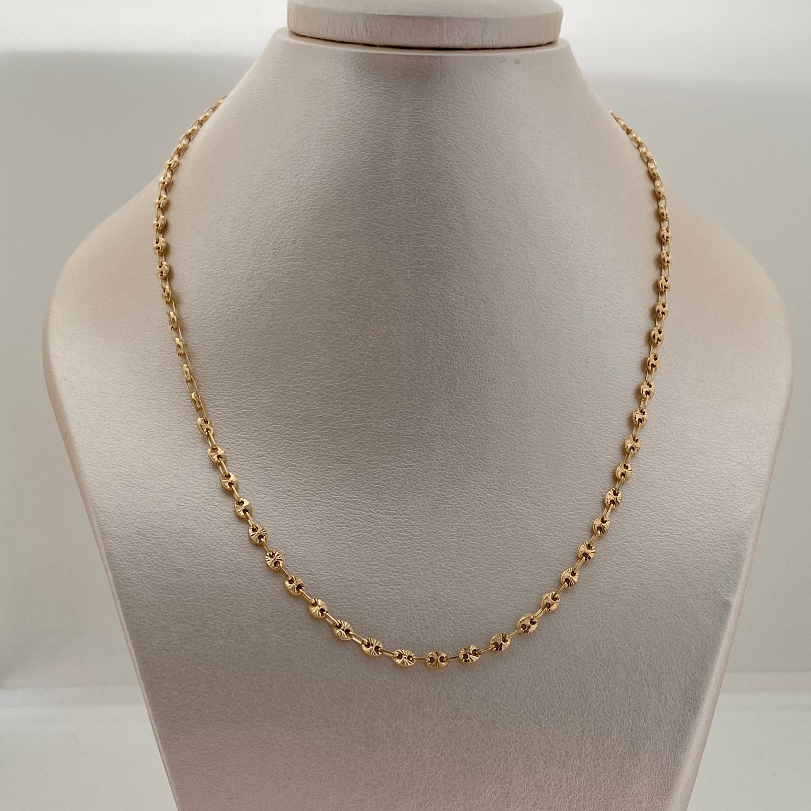 Cadena gc diamantada  Oro amarillo 18k 6,40 Gr / 3,33 mm / 46 Cm Broche 0,40