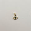 Dije Ojo turco circon verde Oro amarillo 18k 0,55 Gr / 9,8 mm / 1,3 Cm