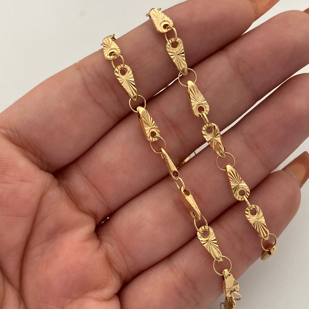 Cadena Rustica Diamantada Oro amarillo 18k 9,35 Gr / 4 mm / 60 Cm Broche 0,60