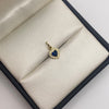 Dije Corazon circones blacos y azul rey Oro amarillo 18k 0,65 Gr / 7,7 mm / 1,5 Cm