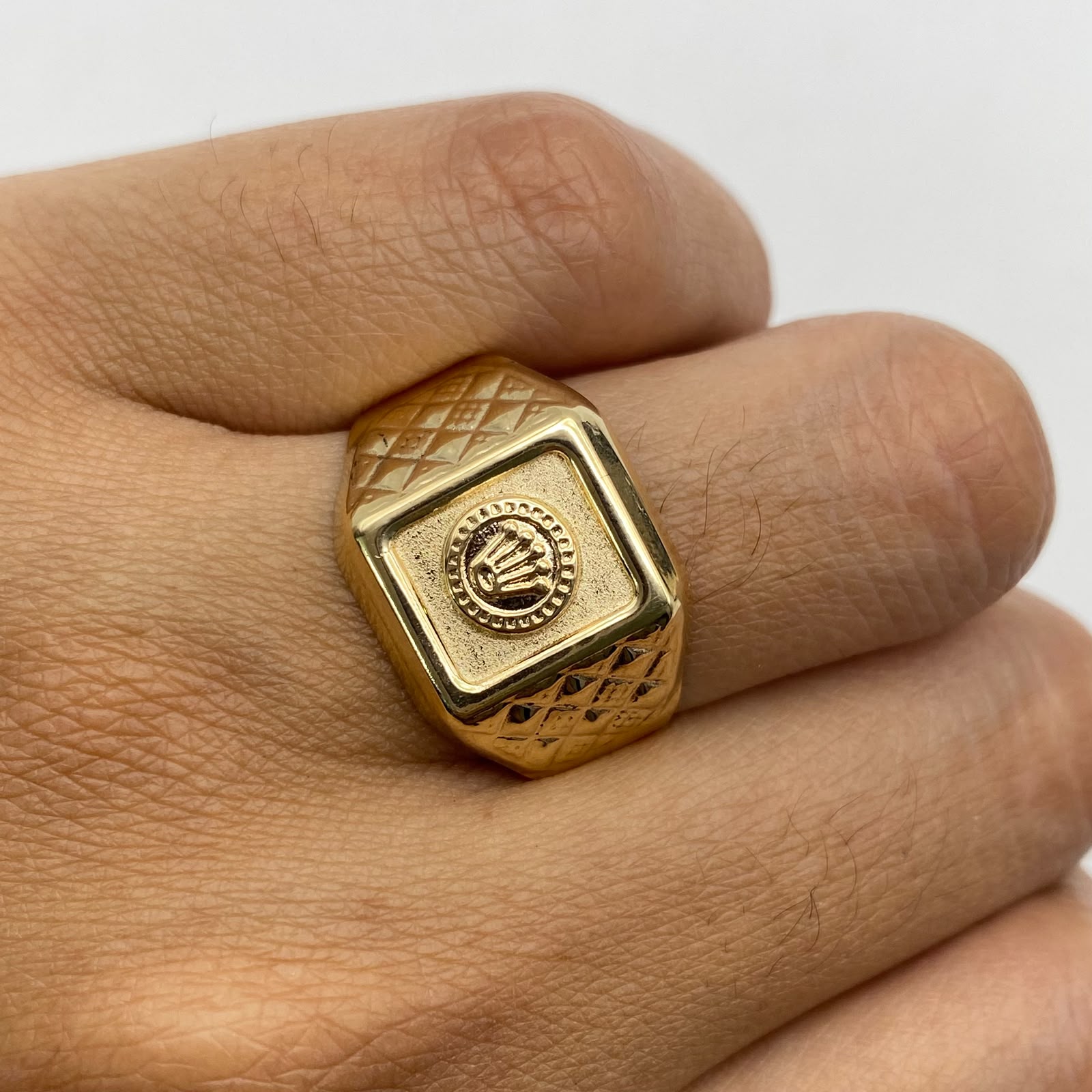 Anillo troquel rx Oro amarillo 18k / Talla 10 1/2 / 3,30 Gr / 4,47 mm